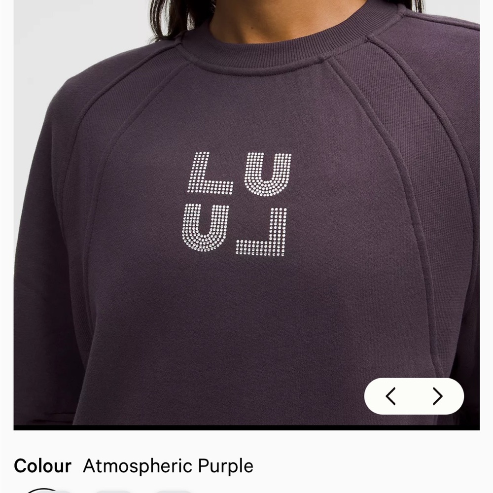 NEW WITH TAGS LULULEMON Purple Scuba jeweled pullover with back Logo